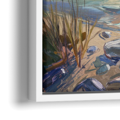Lake Tahoe Mountain Serenity - Close-Up White Frame Canvas