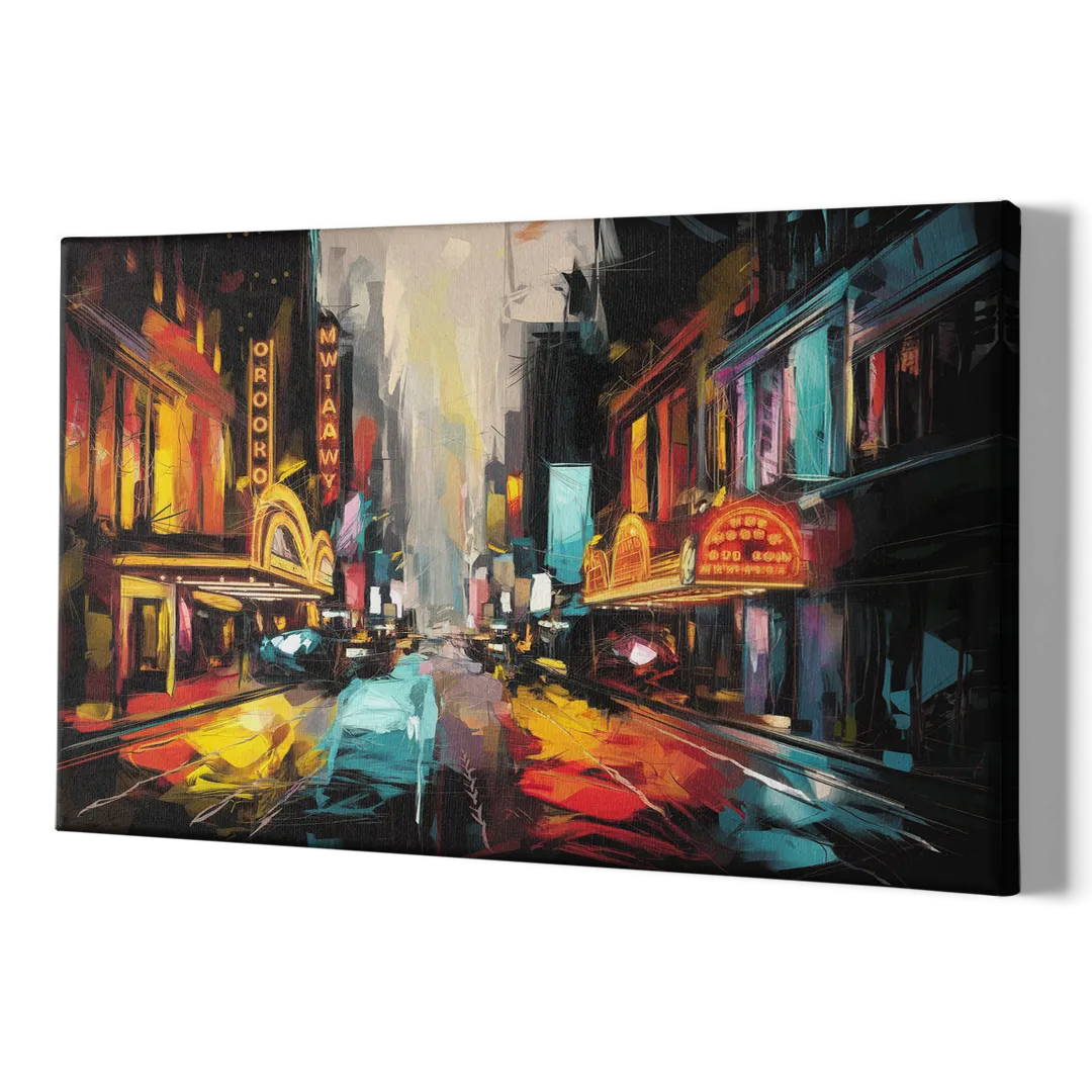 New York City Broadway Lights - Canvas Print Art Sides
