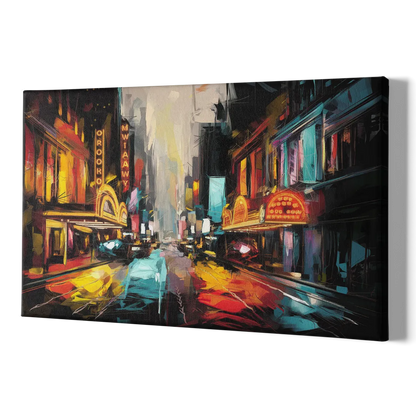 New York City Broadway Lights - Canvas Print Art Sides