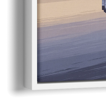 Detroit Skyline Reflections - Close-Up White Frame Canvas