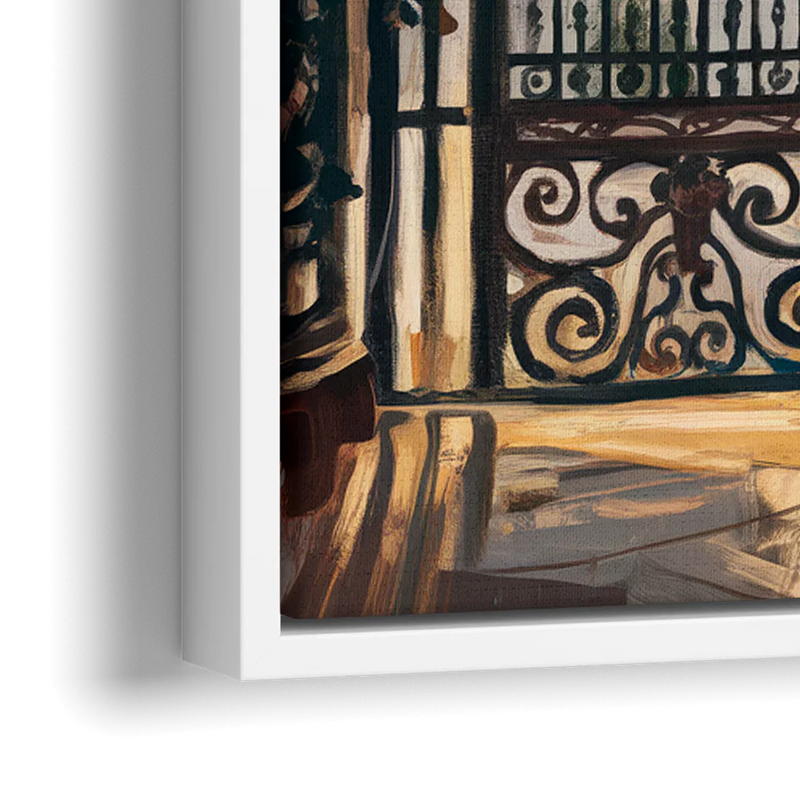 Charleston Iconic Gates - Close-Up White Frame Canvas