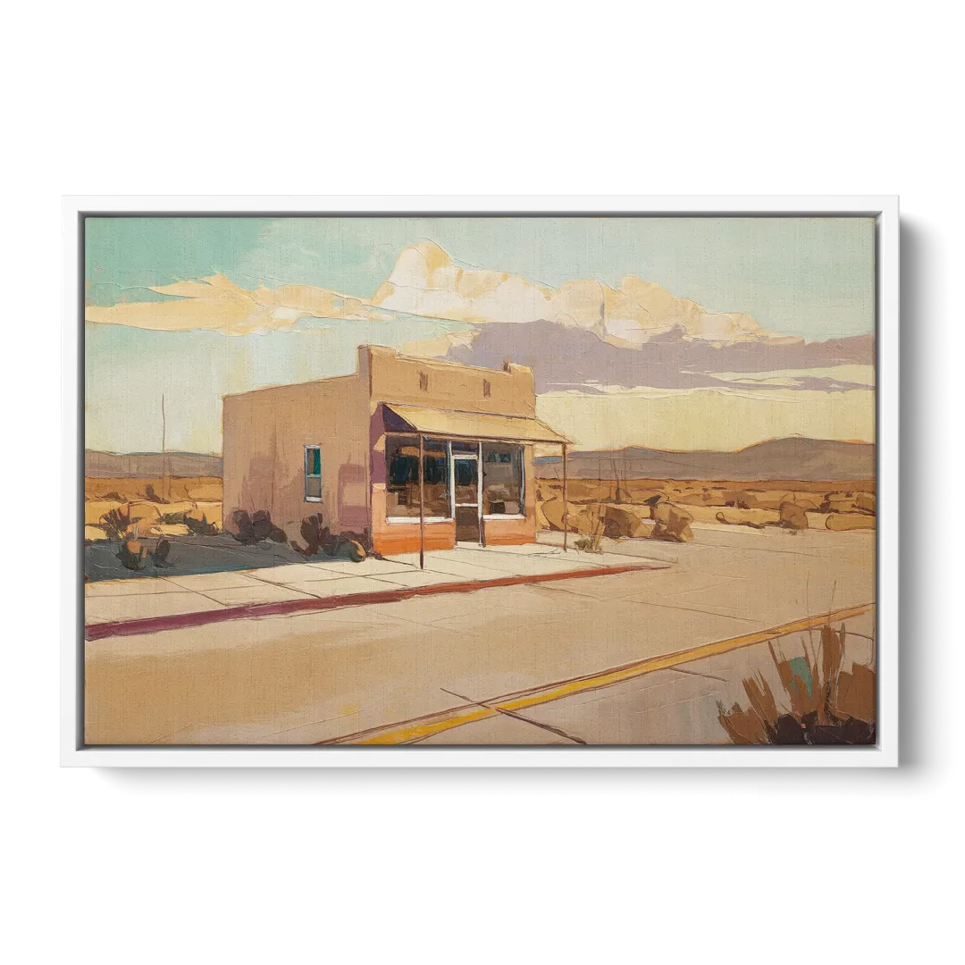 Marfa Roadside Charm - White Frame Canvas