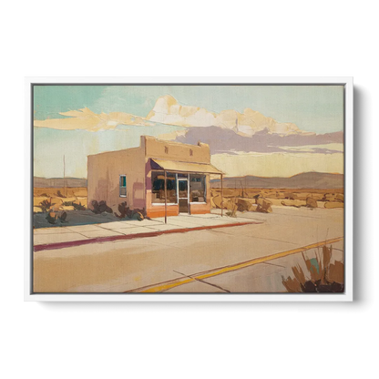 Marfa Roadside Charm - White Frame Canvas