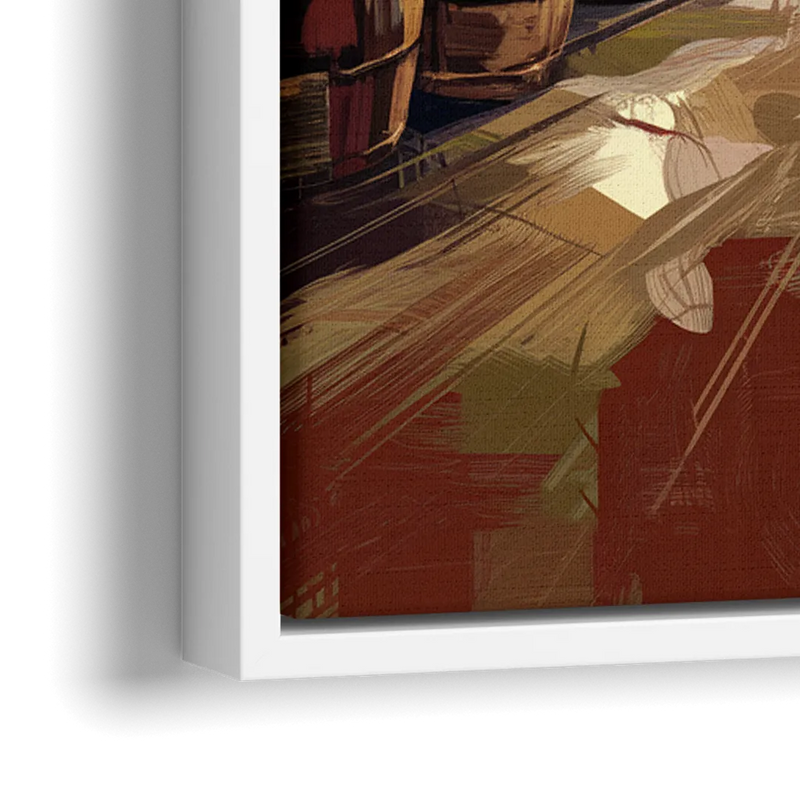 Durham Tobacco Warehouse Charm - Close-Up White Frame Canvas