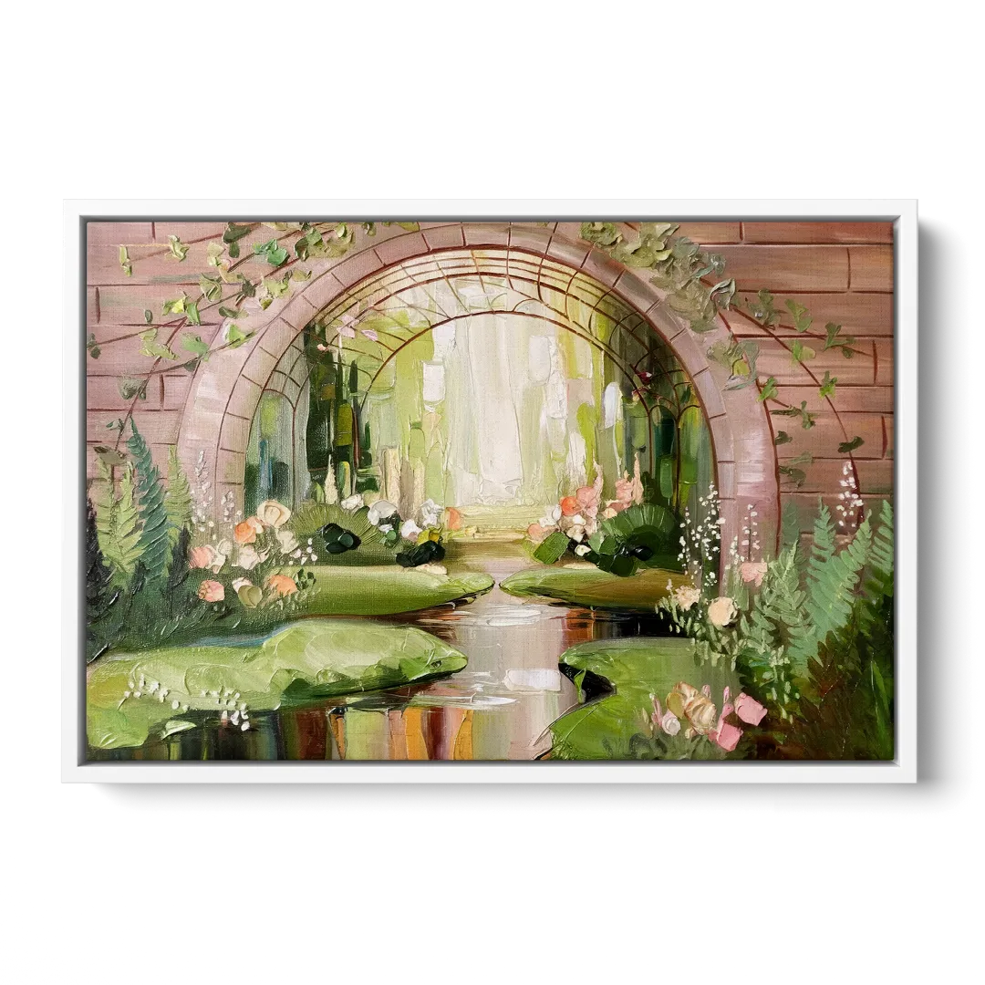 Fort Worth Botanical Gardens View - White Frame Canvas
