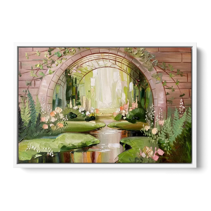 Fort Worth Botanical Gardens View - White Frame Canvas