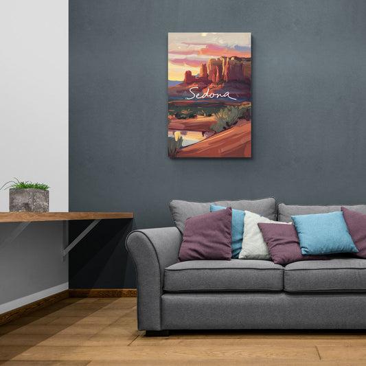 Sedona Red Rock Sunset - Canvas Wall Art Living Room