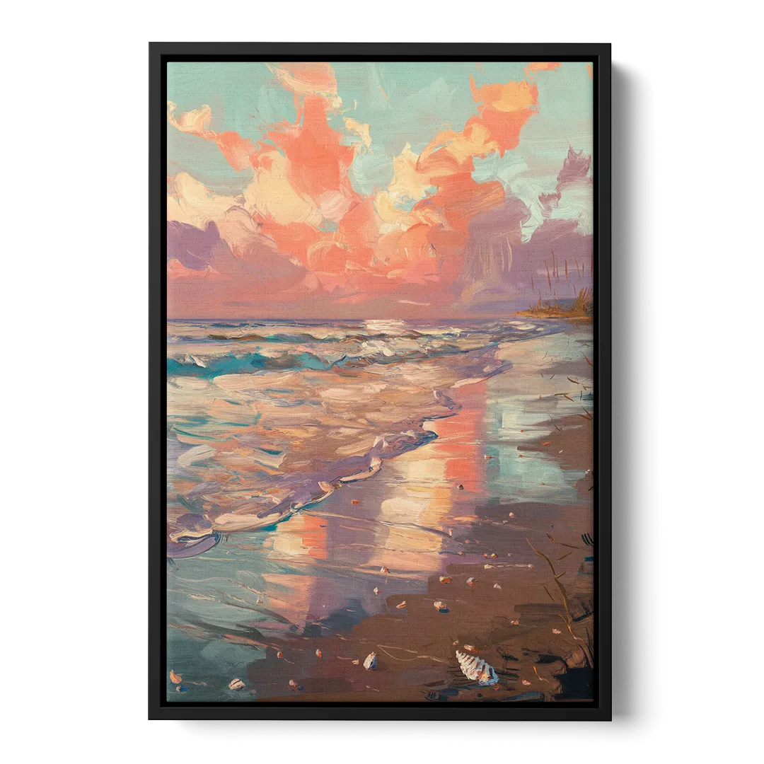 Corpus Christi Coastal Sunrise - Black Frame Canvas