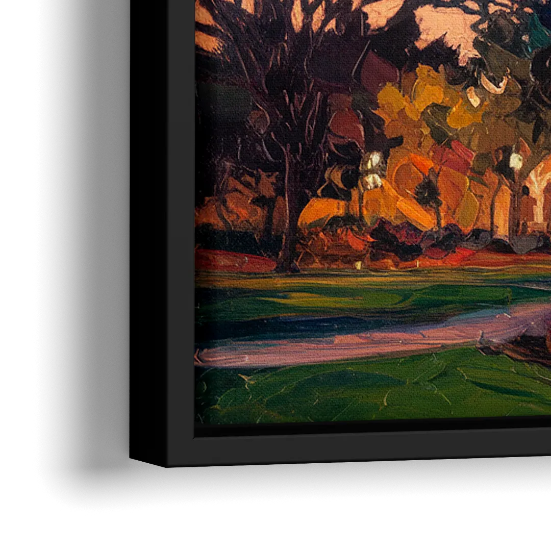 Austin Ut Tower Glow - Close-Up Black Frame Canvas