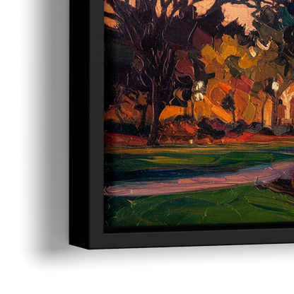 Austin Ut Tower Glow - Close-Up Black Frame Canvas