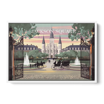 New Orleans Jackson Square - White Frame Canvas