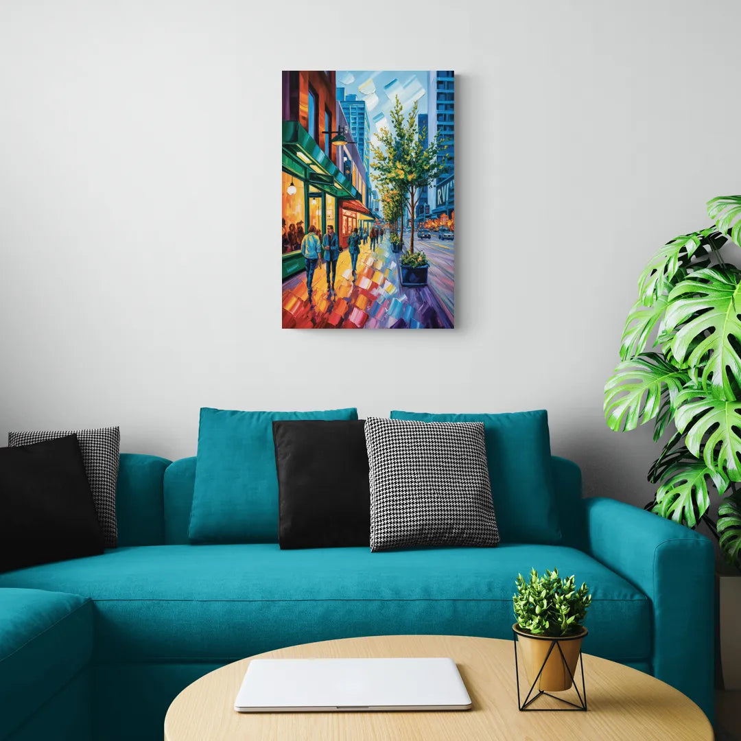 Robson Street Vancouver - Canvas Wall Art Living Room