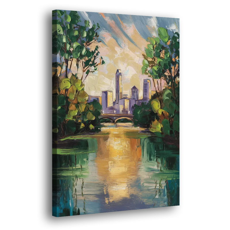 Austin Lady Bird Lake Scene - Canvas Print Art Sides