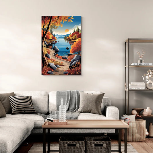Lake Tahoe Autumn Colors - Canvas Wall Art Living Room