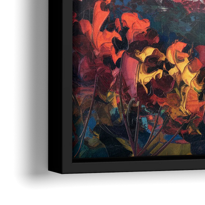 Knoxville Smoky Mountains Scene - Close-Up Black Frame Canvas