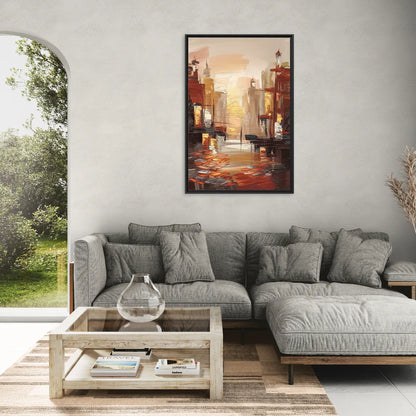 Corona Serene Landscape - Living Room Black Frame Canvas