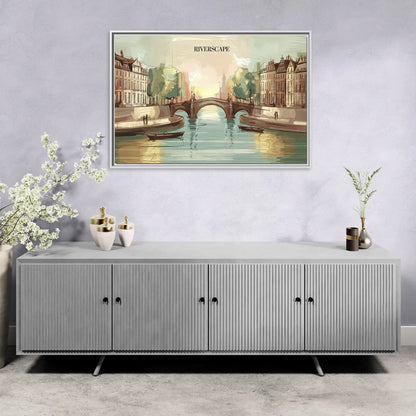 Glendale Urban Serenity - Living Room White Frame Canvas