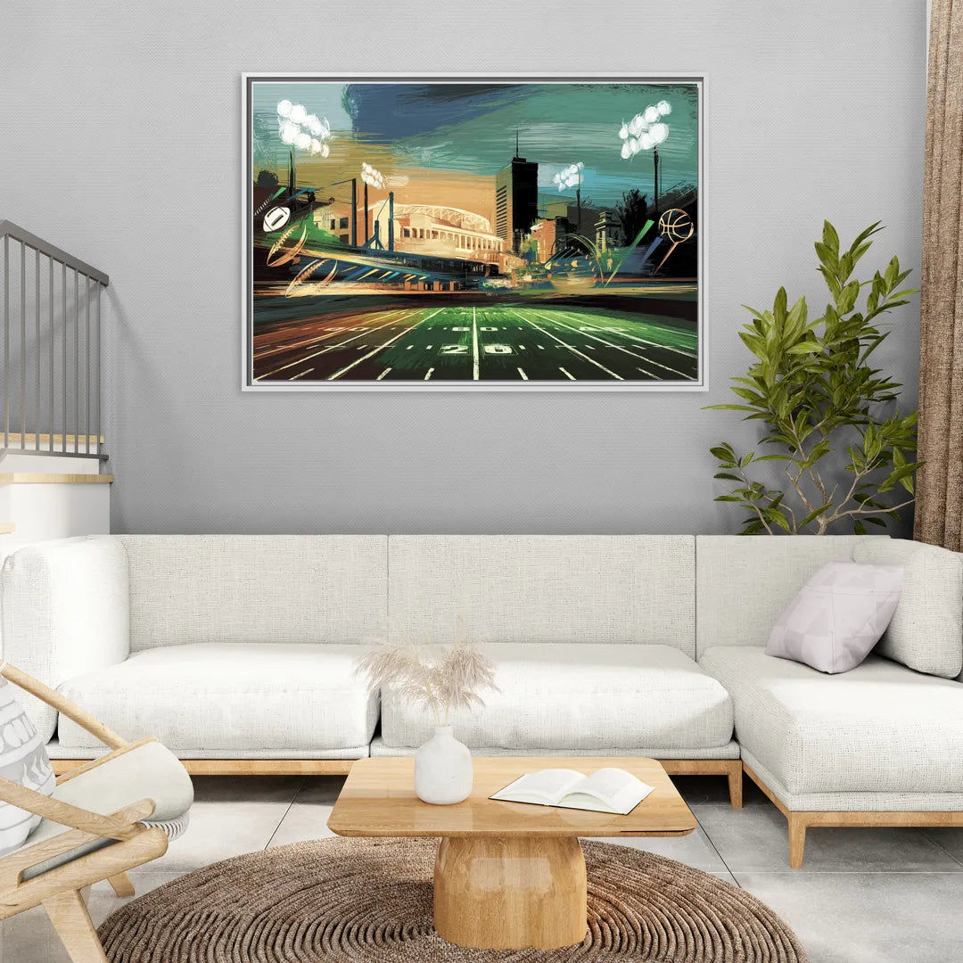 Birmingham Us Sports Teams Tribute - Living Room White Frame Canvas