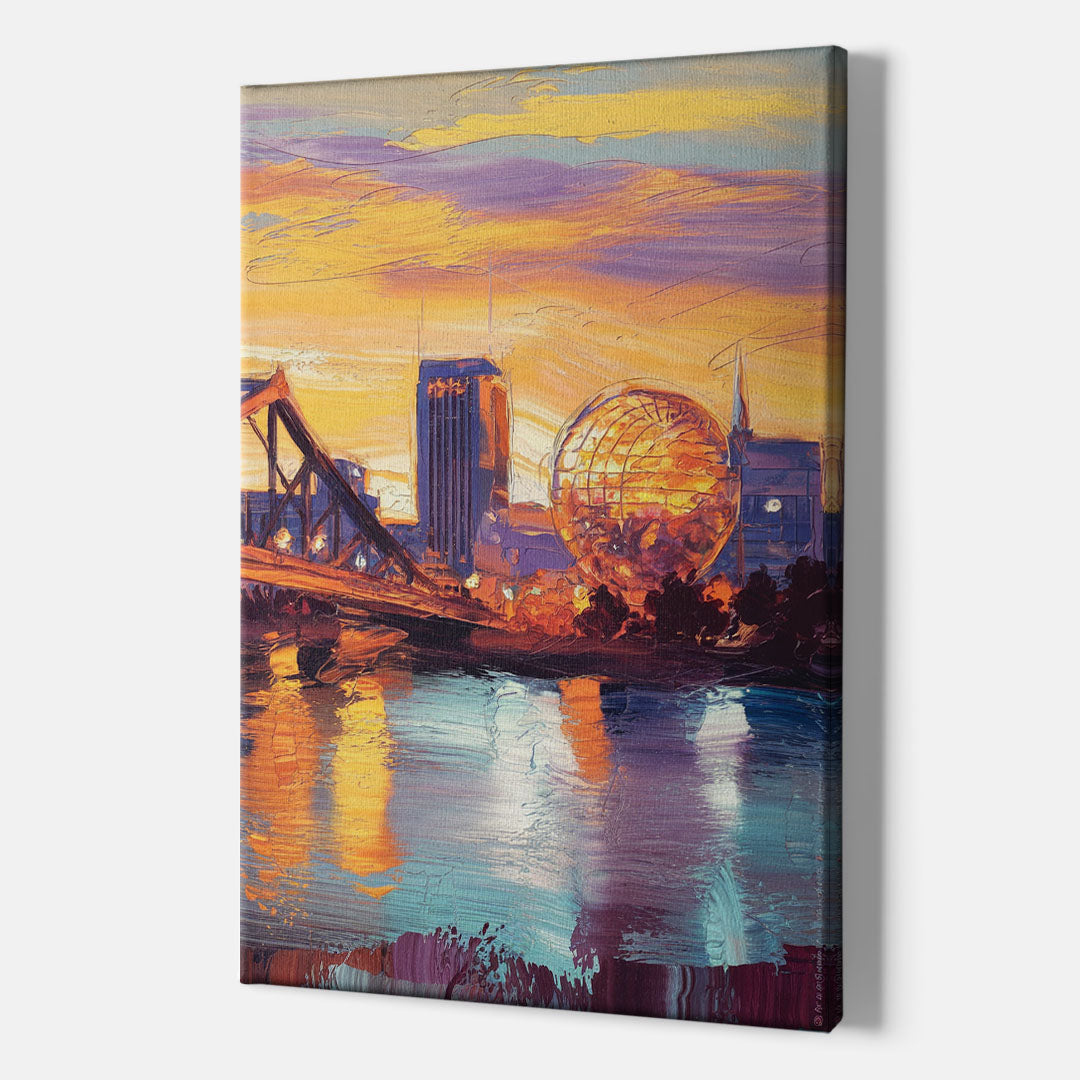 Knoxville Skyline Sunset - Canvas Wall Art Indoor
