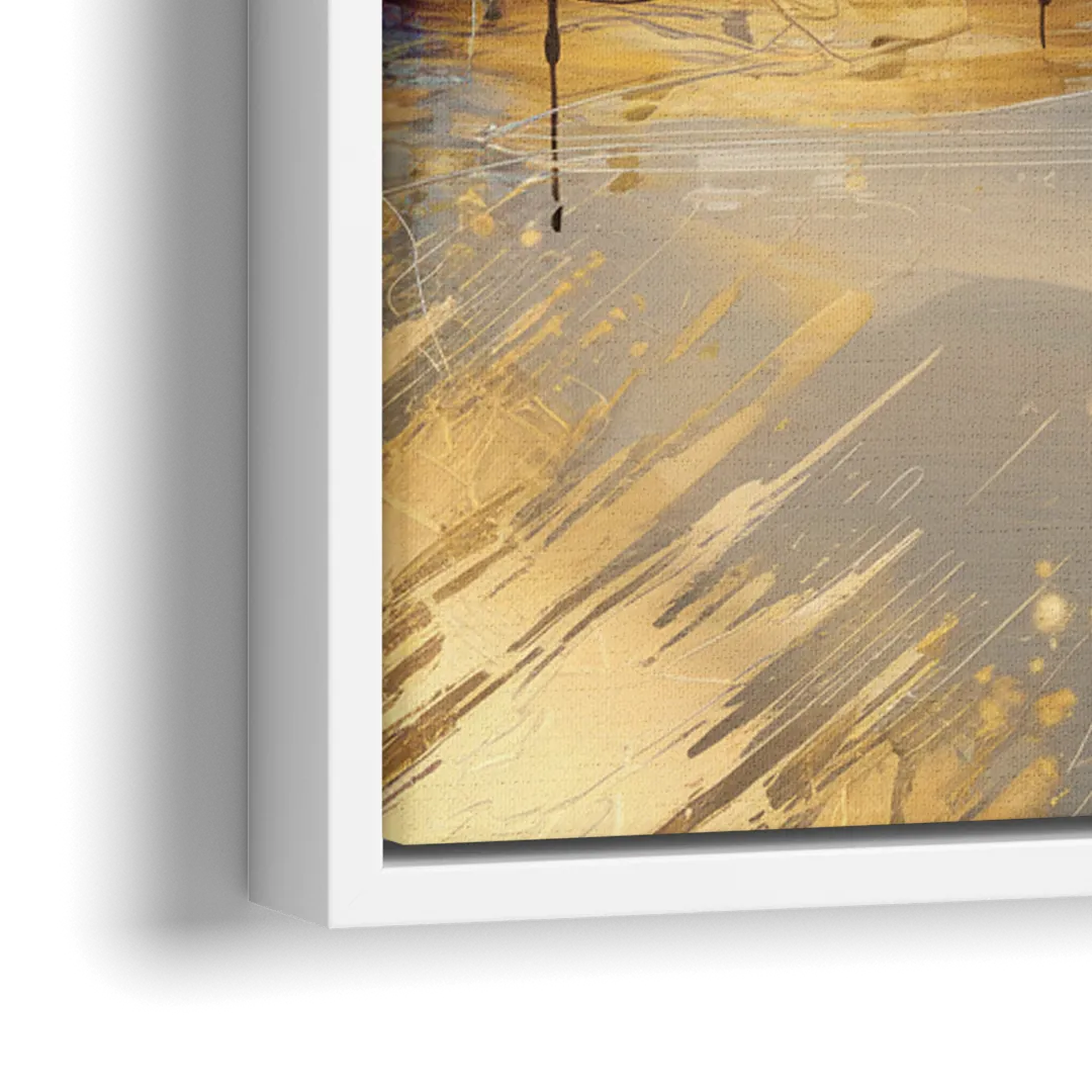 Lincoln Downtown Streetscape - Close-Up White Frame Canvas
