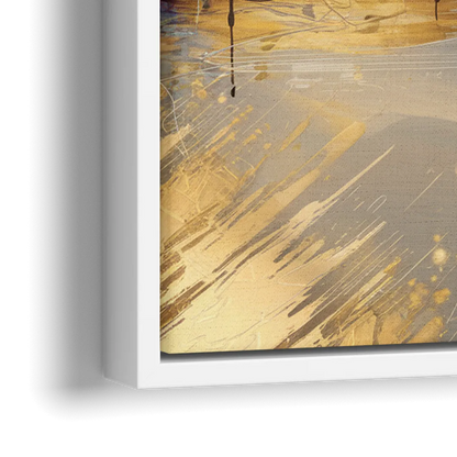Lincoln Downtown Streetscape - Close-Up White Frame Canvas
