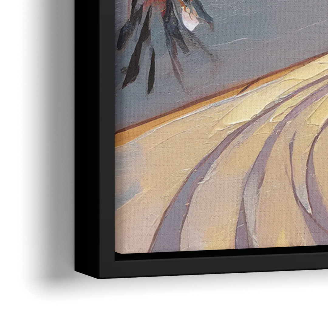 Vail Ski Slopes - Close-Up Black Frame Canvas