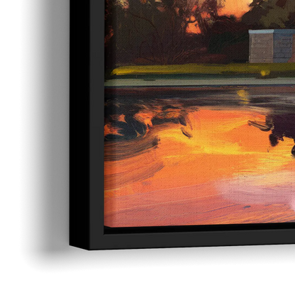 Lincoln Memorial Sunset - Close-Up Black Frame Canvas