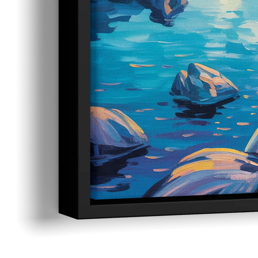 Lake Louise Reflections - Close-Up Black Frame Canvas