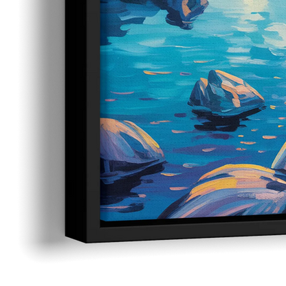 Lake Louise Reflections - Close-Up Black Frame Canvas