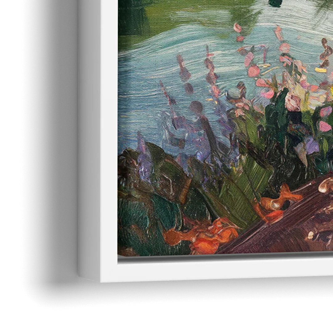 Riverside Nature Trails - Close-Up White Frame Canvas