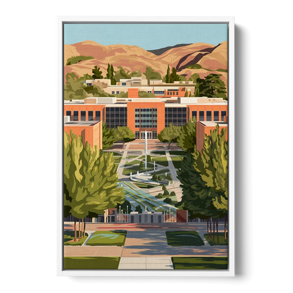 Fresno State Campus Vibes - White Frame Canvas