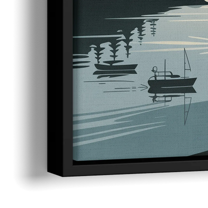 Vancouver Downtown Skyline - Close-Up Black Frame Canvas