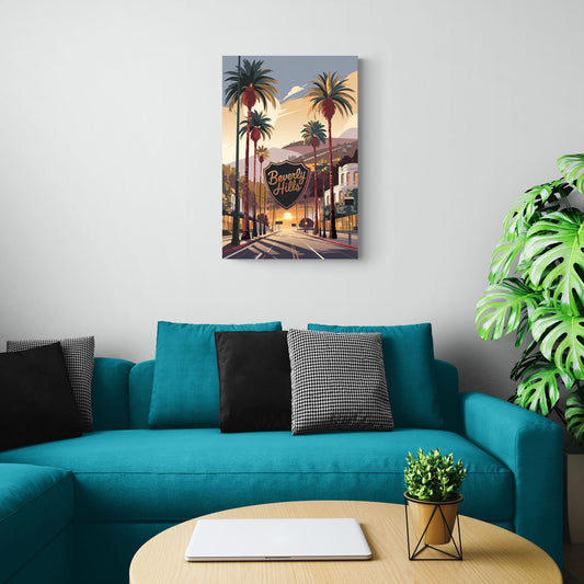 Los Angeles Beverly Hills Charm - Canvas Wall Art Living Room