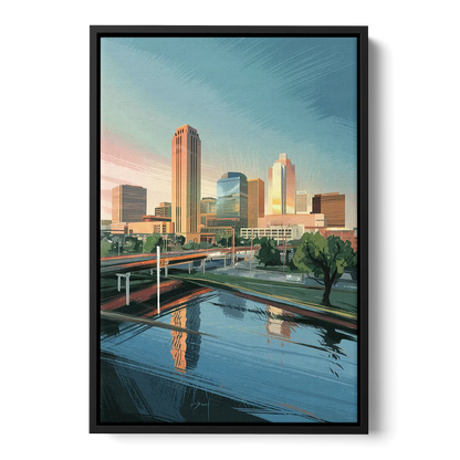Oklahoma City Modern Architecture - Black Frame Canvas