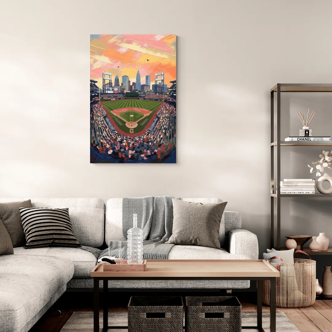 Cleveland Guardians Baseball Field - Canvas Wall Art Living Room