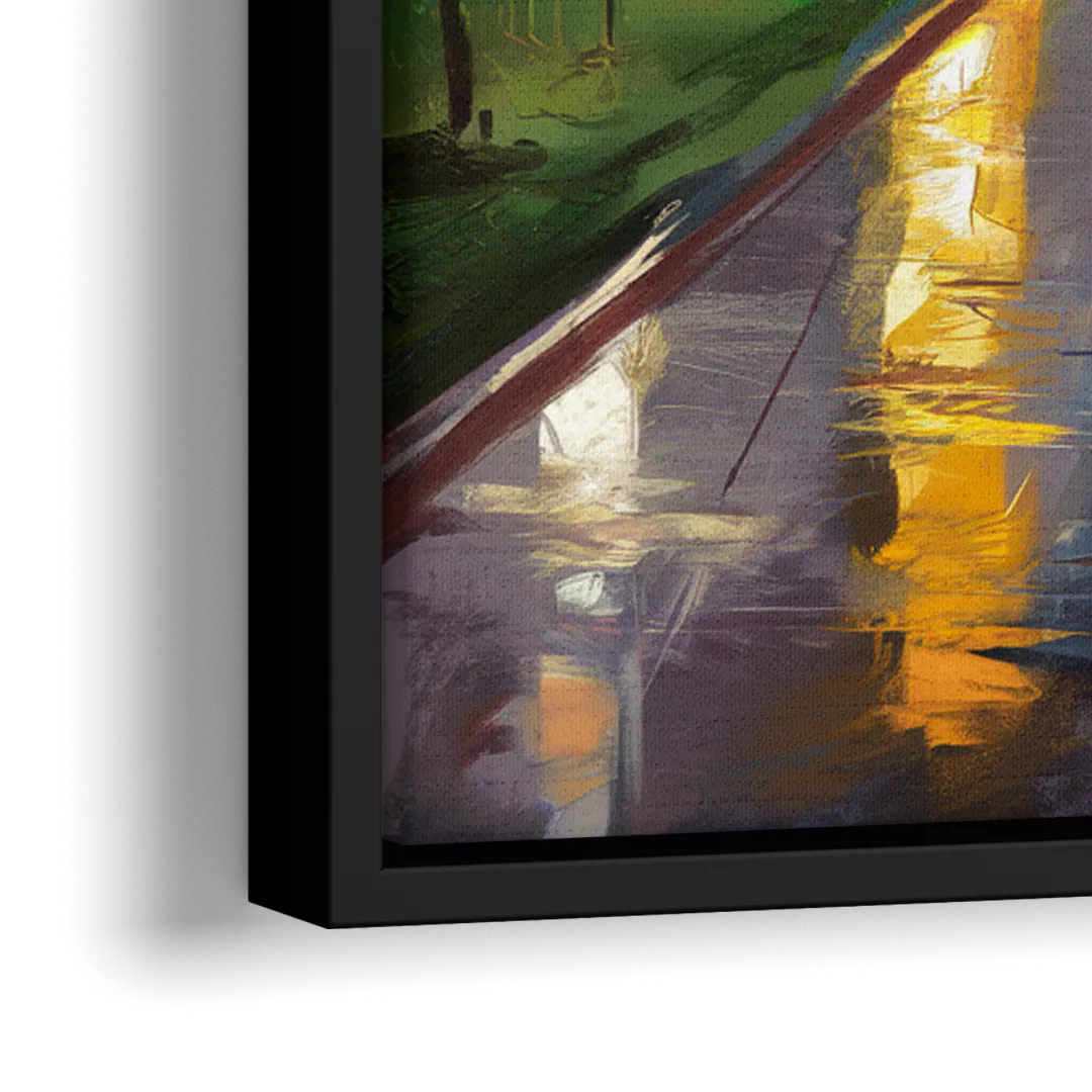 Wichita Downtown Lights - Close-Up Black Frame Canvas