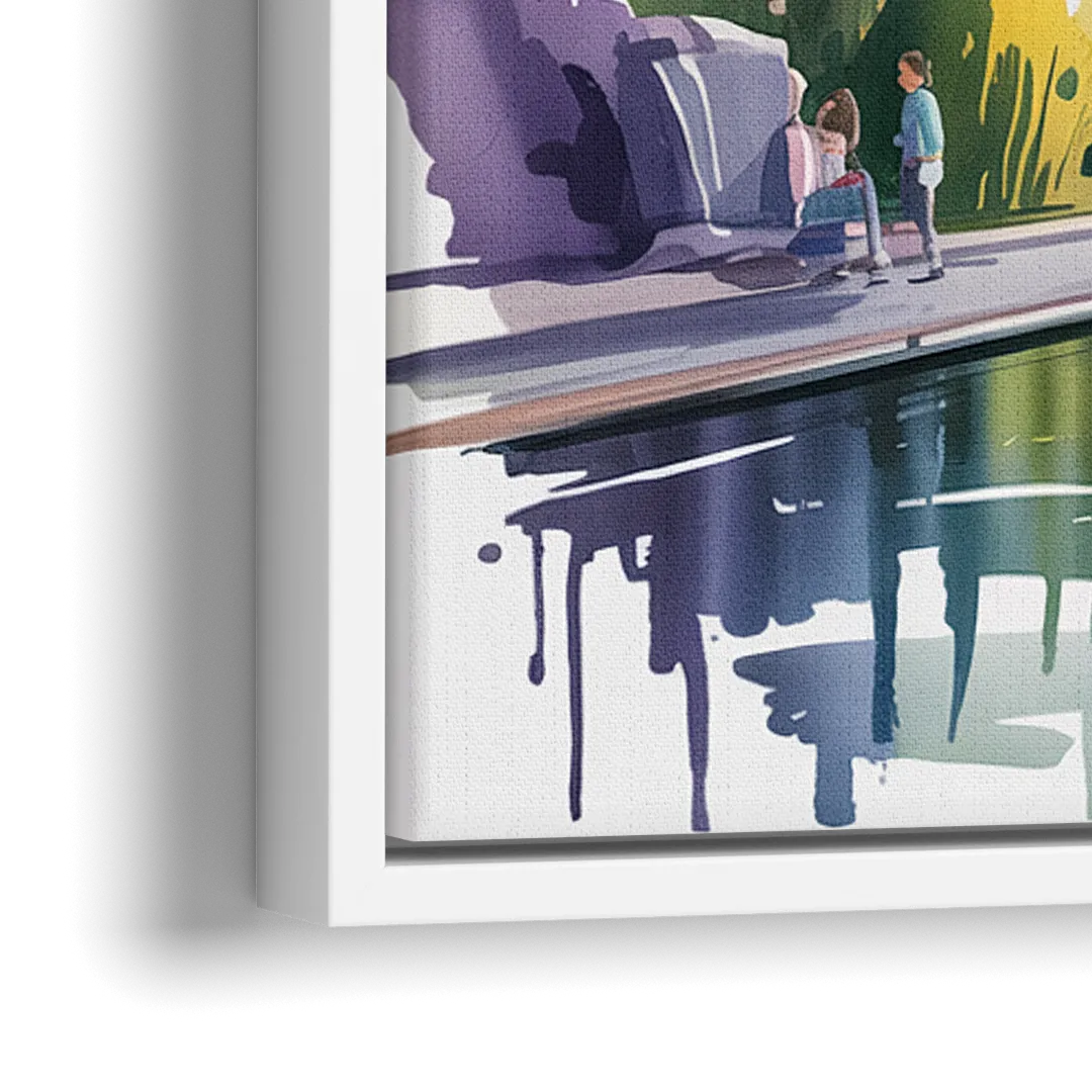 Quebec City Historic Churches - Close-Up White Frame Canvas