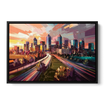 Atlanta Midtown Skyline - Black Frame Canvas