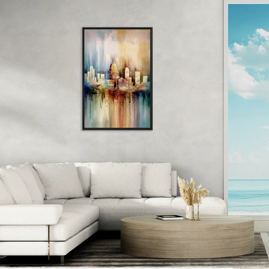 Nashville Tennessee State Capitol - Living Room Black Frame Canvas