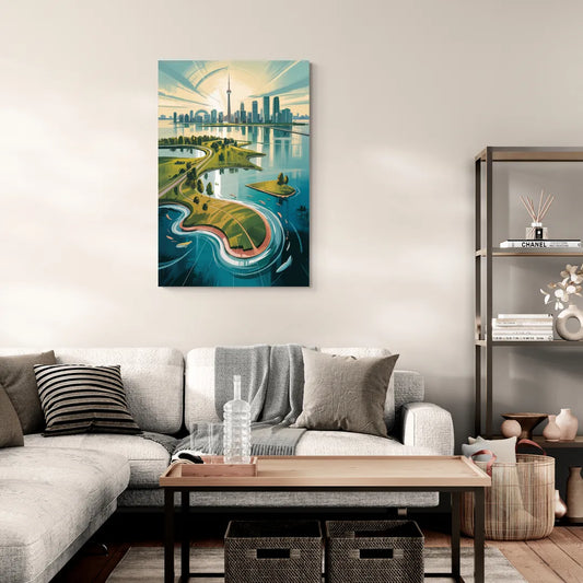 Toronto Island Aerial View - Canvas Wall Art Living Room