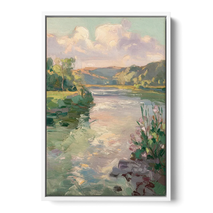 Joseph Riverfront View - White Frame Canvas