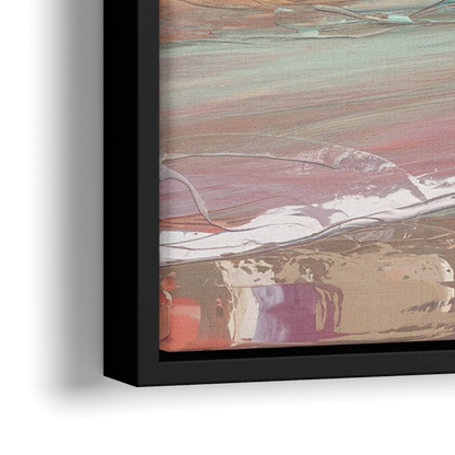 Huntington Beach Surfing Scene - Close-Up Black Frame Canvas