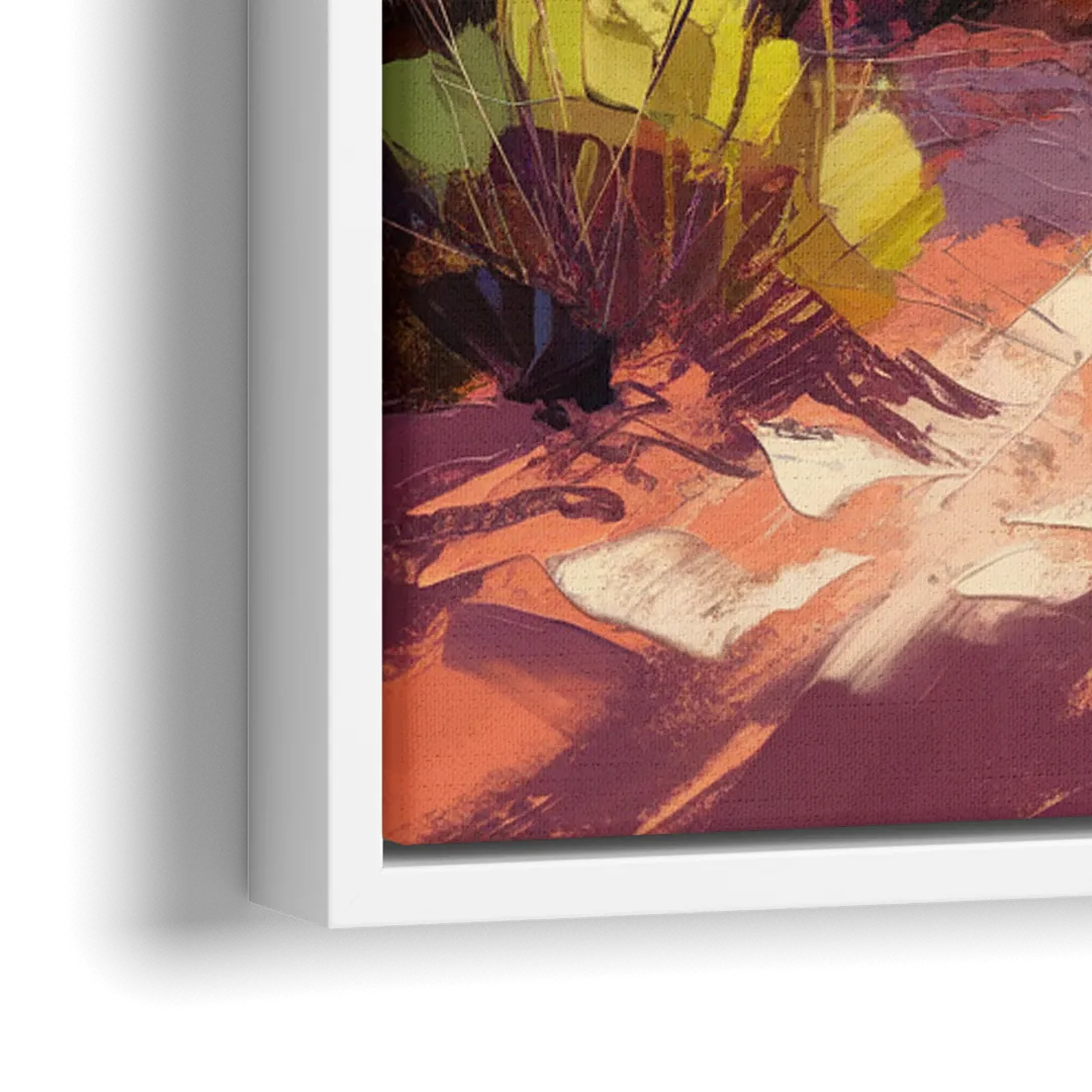 Santa Fe Desert Trail - Close-Up White Frame Canvas