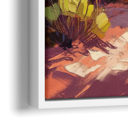 Santa Fe Desert Trail - Close-Up White Frame Canvas