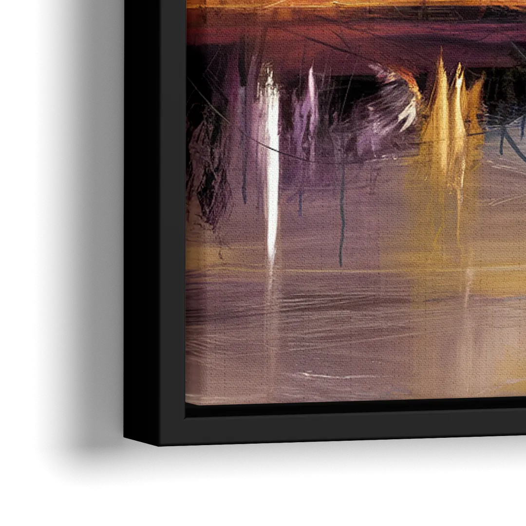 Baltimore Skyline With Orioles Theme - Close-Up Black Frame Canvas