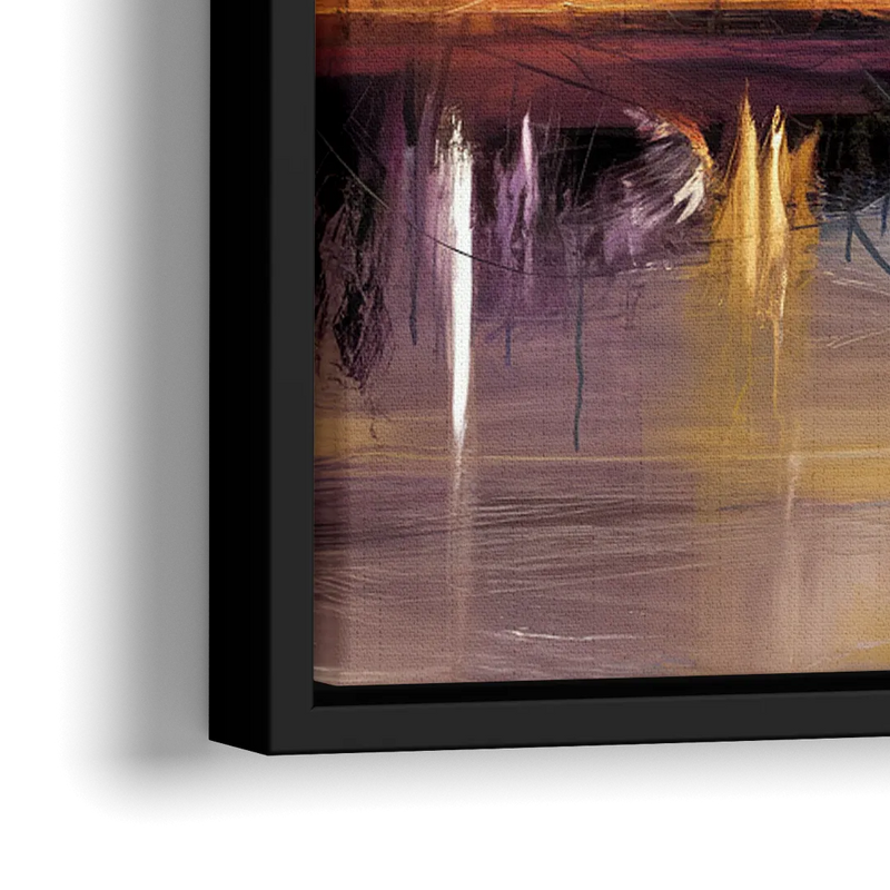 Baltimore Skyline With Orioles Theme - Close-Up Black Frame Canvas