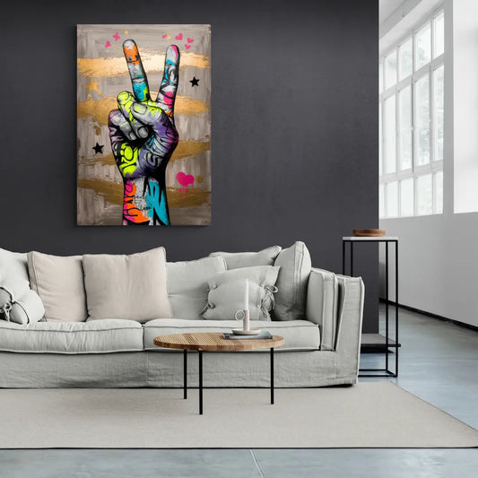 Houston Bold Graffiti - Canvas Wall Art Living Room