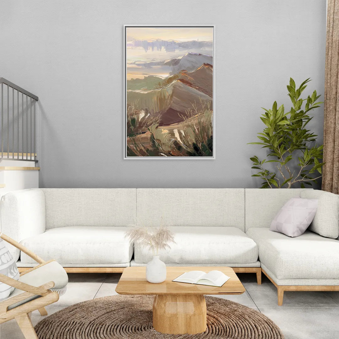 Mesa Mountain Views - Living Room White Frame Canvas