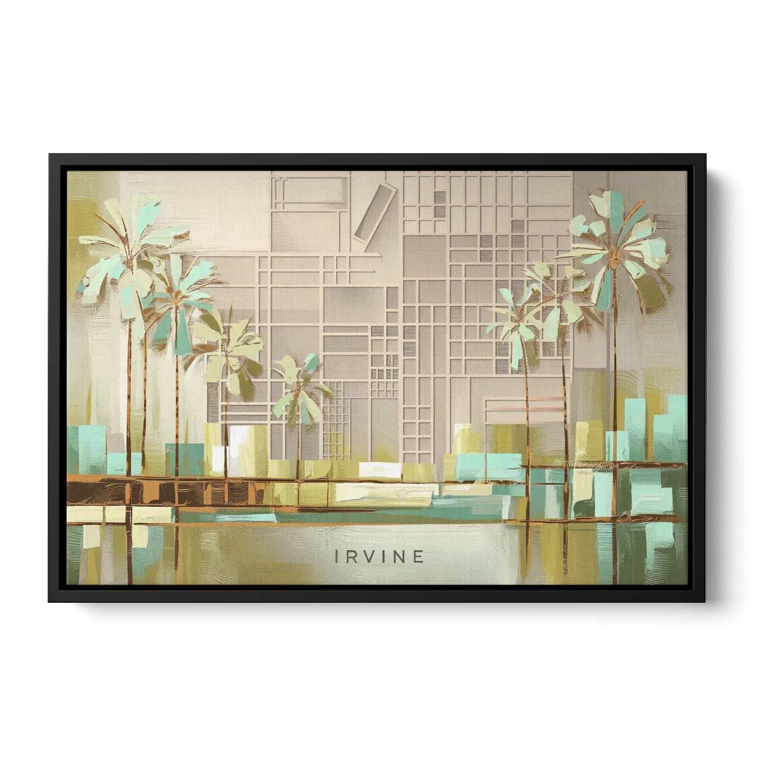 Irvine Urban Landscape - Black Frame Canvas