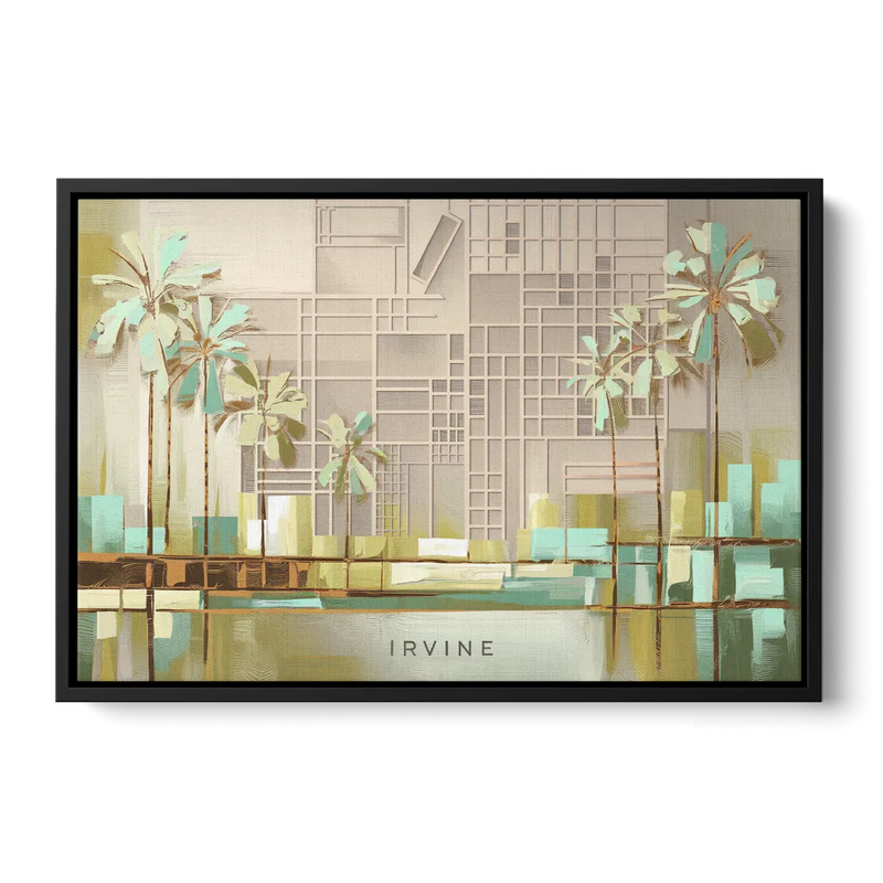Irvine Urban Landscape - Black Frame Canvas